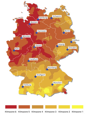Die Klimazonen in Deutschland weisen im Norden weniger Sonnenintensität aus als im Süden - © Bild: Vaillant
